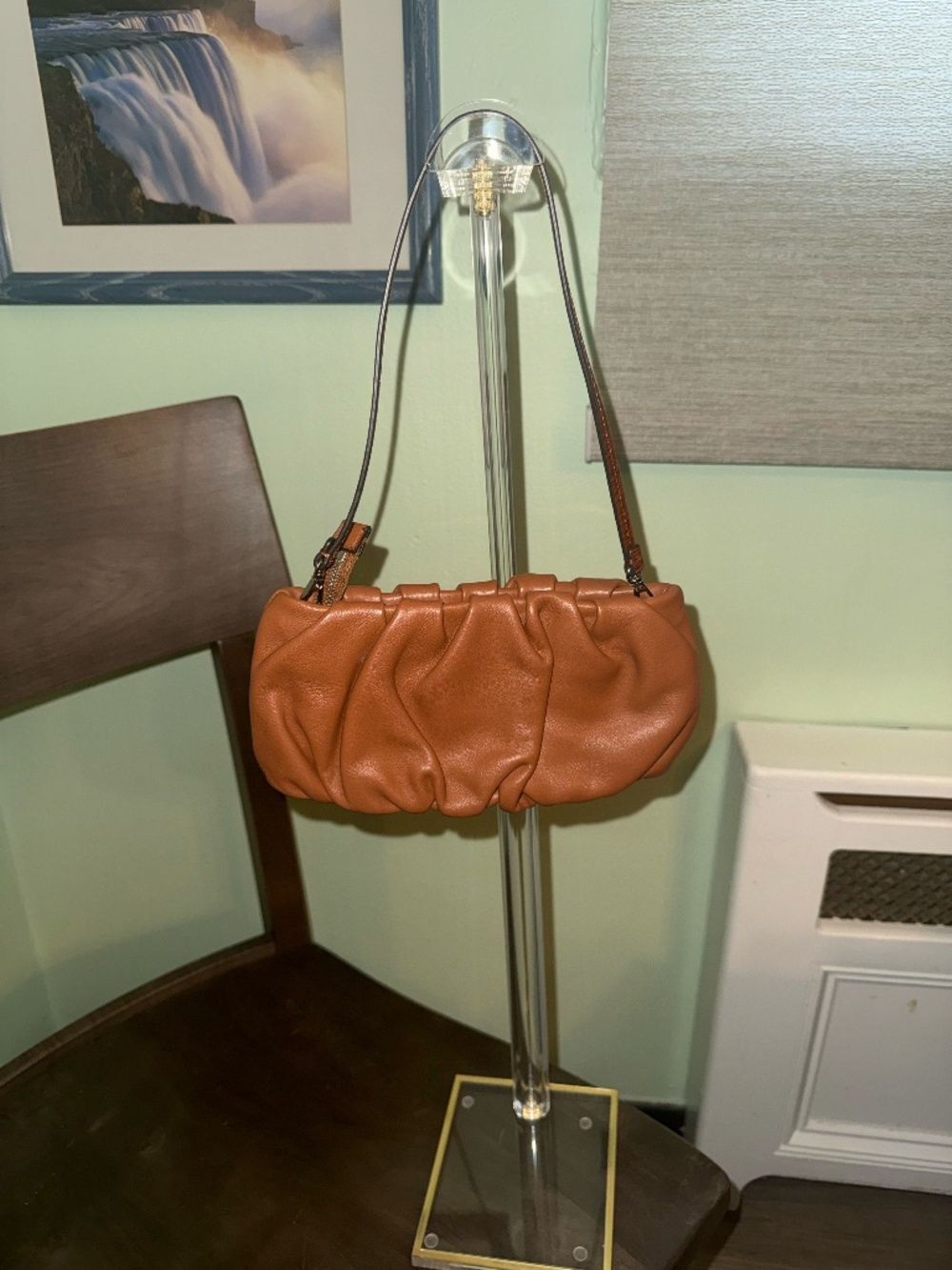 STAUD brown leather shoulder bag, NWOT!